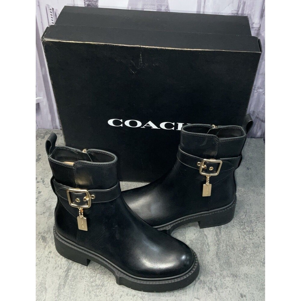 Coach Lacey Leather Women’s Bootie Black Size 6 B - Picture 6 of 11